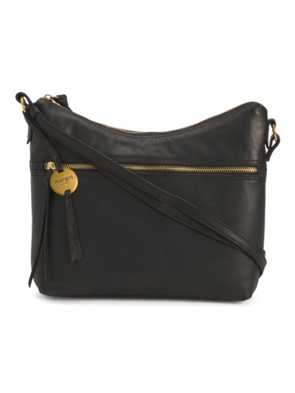 MARGOT Leather Mary Double Zipper Hobo